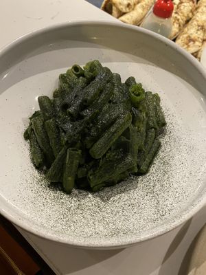 Warrigal greens, sugar snap and river mint pasta  at Smith & Daughters in Collingwood