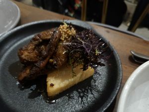 Pepper mushroomd with polenta at Smith & Daughters in Collingwood