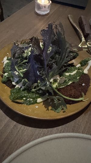 Mushroom cotoletta, salsa tonnata, horseradish, salsa verde  at Smith & Daughters in Collingwood