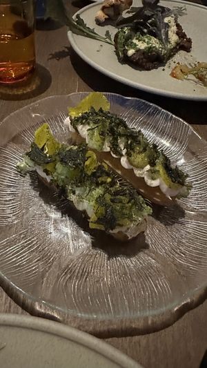 Churros, whipped taramasalata, posh cucumbers  at Smith & Daughters in Collingwood