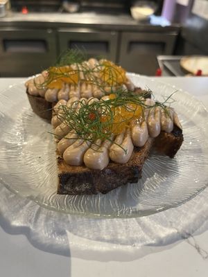 A “salmon” pate/mousse that blew me away. They really know how to replicate flavor.  at Smith & Daughters in Collingwood