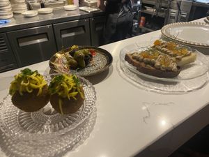 Arancini balls, mushroom skewers and pate bruschetta   at Smith & Daughters in Collingwood