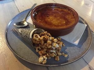 Flan with popcorn  at Smith & Daughters in Collingwood