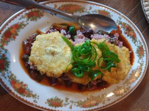 Rice & red beans w/fried plantain 24: ok, not huge flavours at Smith & Daughters in Collingwood