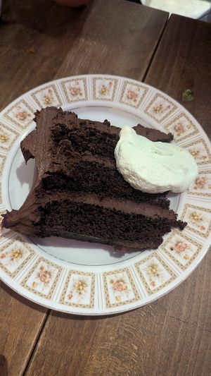 Choc cake w/mint cream 16: amazing subtle mint taste in cream, moist cake at Smith & Daughters in Collingwood