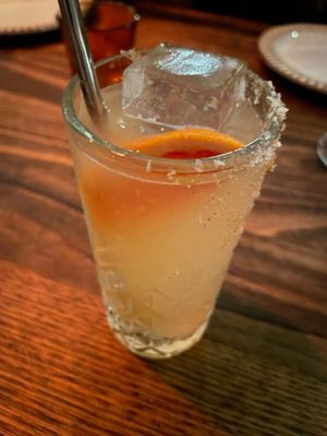 Paloma cocktail (mexcal and grapefruit) could have used some sweetness for balance  at Smith & Daughters in Collingwood