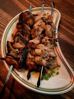 Mushrooms skewers. Excellent. Just needed a pinch more salt. at Smith & Daughters in Collingwood