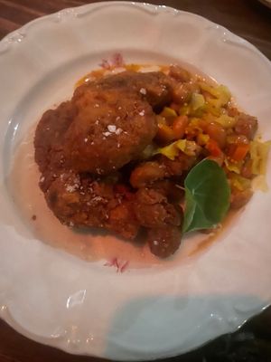 Lions Mane mushroom -amazing chicken like texture. at Smith & Daughters in Collingwood