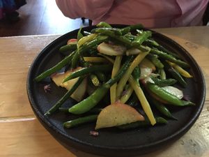 Bean and peach ensalada at Smith & Daughters in Collingwood