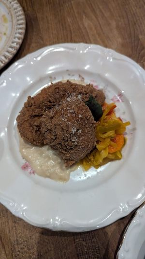 Southern fried lions mane, white gravy, chow chow $28.00 at Smith & Daughters in Collingwood