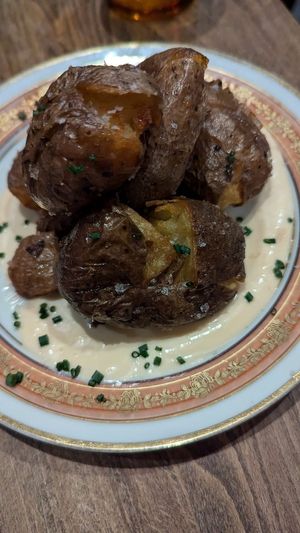 Smoked fried potatoes, pink grapefruit mayo, salt bush $16.00: yum at Smith & Daughters in Collingwood