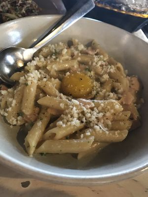 Carbonara! So crazy that it’s not a real egg yolk at Smith & Daughters in Collingwood