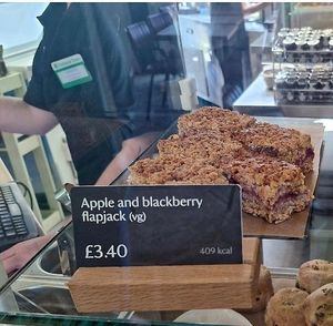 Apple and blackberry flapjack at National Trust Lydford Gorge Tea Rooms in Okehampton