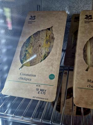 Coronation chickpea sandwich at National Trust Lydford Gorge Tea Rooms in Okehampton