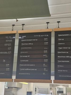 Lunch menu at National Trust Lydford Gorge Tea Rooms in Okehampton