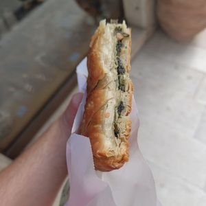 Spinach pie at Chryssa Bakery - Xrysa Bakery in Corfu