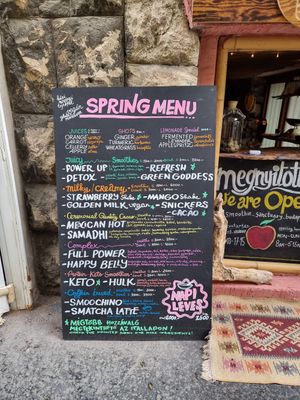 Spring menu at Smoothie Sanctuary in Budapest