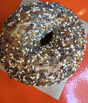 Everything bagel  at PopUp Bagels in New York City