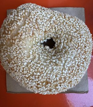 Sesame bagel  at PopUp Bagels in New York City
