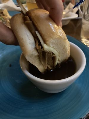 French Dip with Vegan Daddy Meats  at Piper Down Pub in Salt Lake City