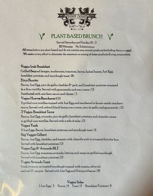 Vegan menu   at Piper Down Pub in Salt Lake City