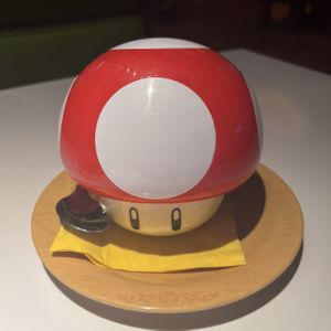 mushroom soup presentation   at Universal Epic Universe - Toadstool Cafe in Orlando