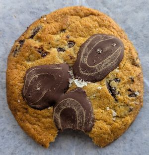 chocolate chip cookie (after one bite) at Universal Studios - Frosty Moon in Orlando