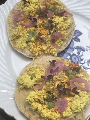 Scramble tofu toast  at La Cuisine de Souad @ Ernest & Souad in Paris