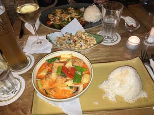 vegan math seman curry (got more veggies added to it for free). mild spice level.   at Mutter in Berlin