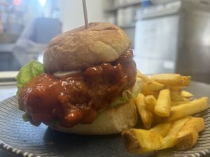 Buffalo cauliflower burger   at The Deli Social in Sutton Coldfield
