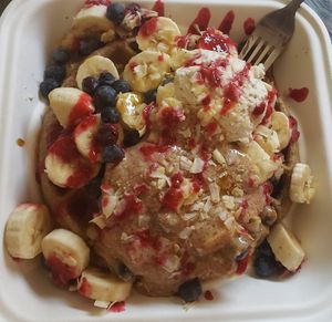 Big Bear Waffle with ALL the Fixin's at NW Raw in Ashland