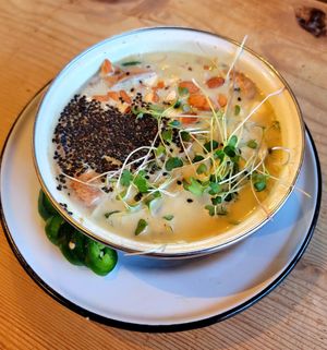 Rogue gorge (vegan pho) #Veganuary at NW Raw in Ashland