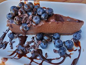 Chocolate cake at NW Raw in Ashland