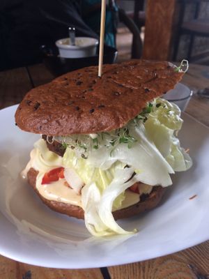 Tempeh burger  at miXtura in Poznan