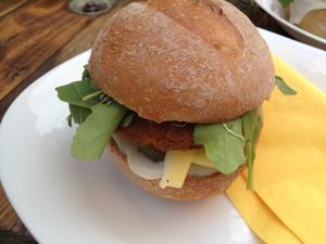 vegan Jaglak burger at miXtura in Poznan