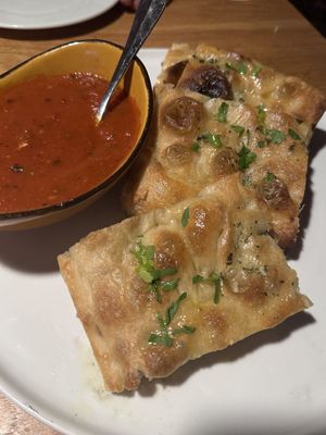 Romesco sauce + bread   at Nui Italian Restaurant in Waikoloa