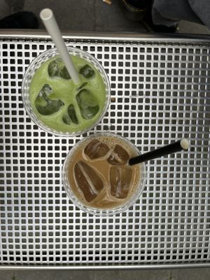 Matcha and flatwhite  at Kavé Studio  in Mainz