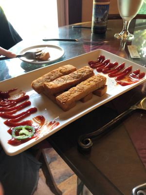Chickpea fritters w/ chipotle ketchup at Tavern 27 in Laconia