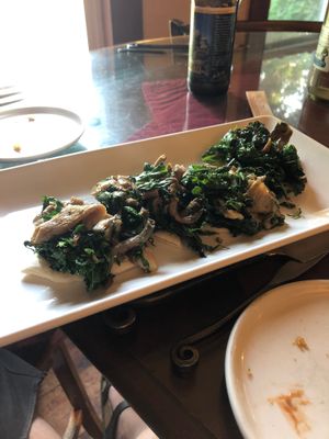 Mushroom, kale, & roasted garlic bocadillo at Tavern 27 in Laconia