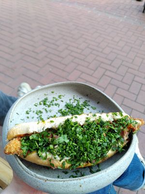 Oyster mushroom sandwich at Rüpel Food LAB Kiosk in Hannover