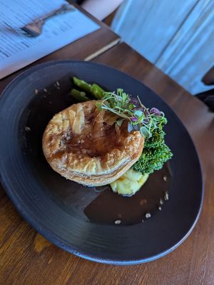 Vegan 'steak' pie at Hideaway  in Sheffield