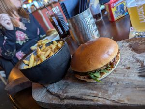 Vegan beyond meat burger at Hideaway  in Sheffield
