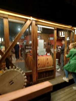 Front of store (blurry, it was dark) at Kanjyukuya - 甲州ほうとう 完熟屋 河口湖店 in Yamanashi