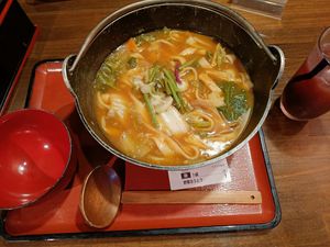 The Hato noodles bowl at Kanjyukuya - 甲州ほうとう 完熟屋 河口湖店 in Yamanashi