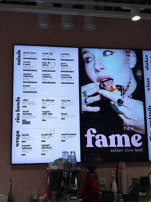 Menu. Many salads are also available vegan. Also they have one rice bowl: vegan chic. at Pupu - Tripla in Helsinki