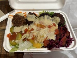 Falafel salad box  at We Love Falafel in Brighton