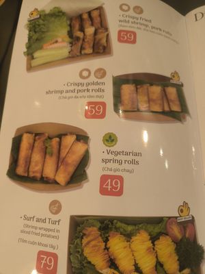 Vegan Spring Rolls at Xoài-Mango Local Dishes in Ho Chi Minh City