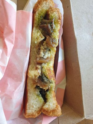 Mushroom pesto melt 85k rp at KYND COMMUNITY - Uluwatu in Pecatu