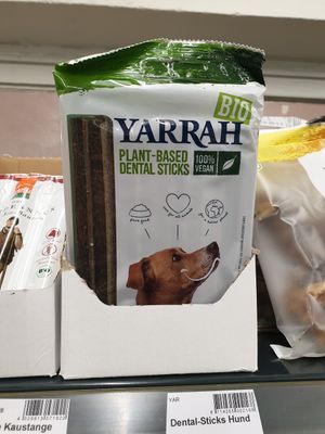 Vegan dog treat at Biomarkt in Wasserburg