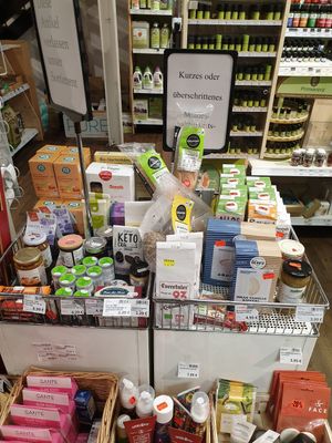 Reduced products at the checkout at Biomarkt in Wasserburg